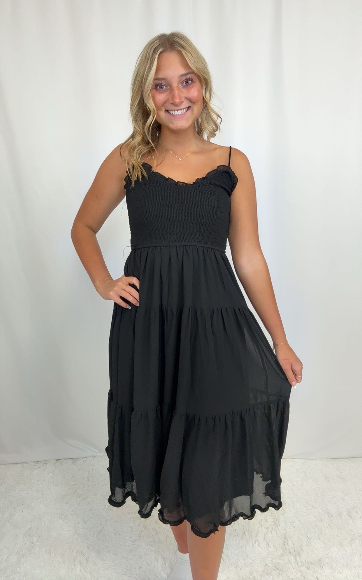 Diana Black Chiffon Dress