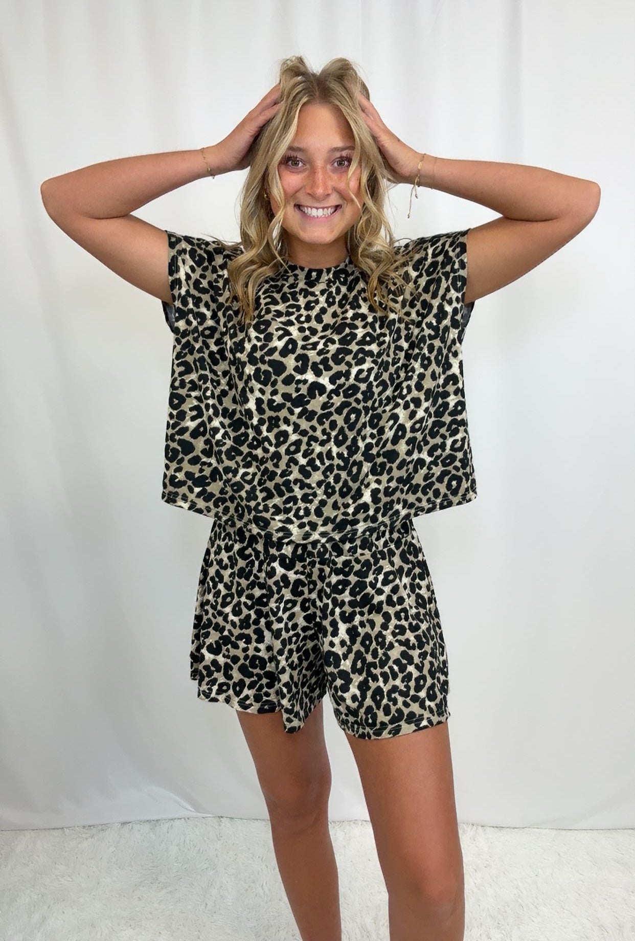 Linda Leopard Short SET