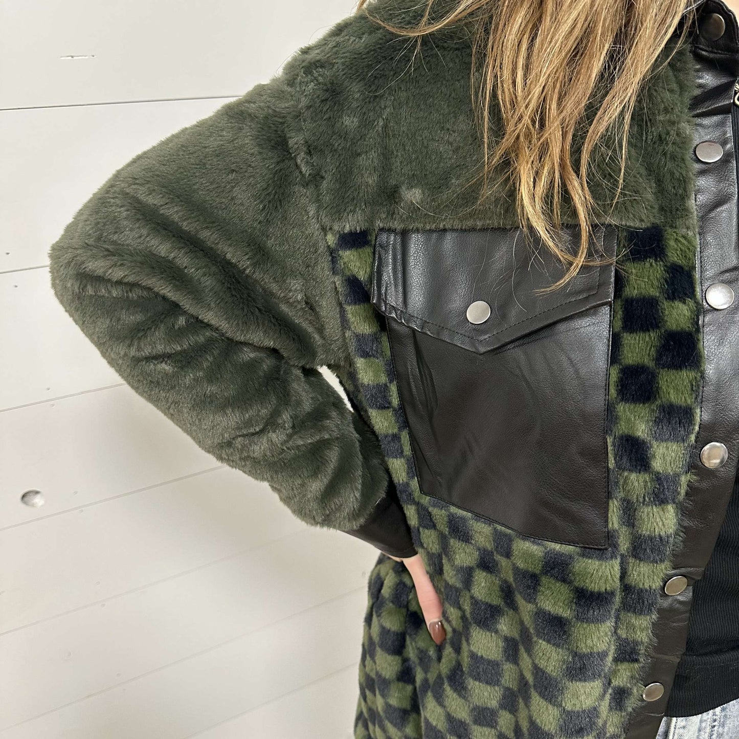 Fleece Checkered Shacket - SALE