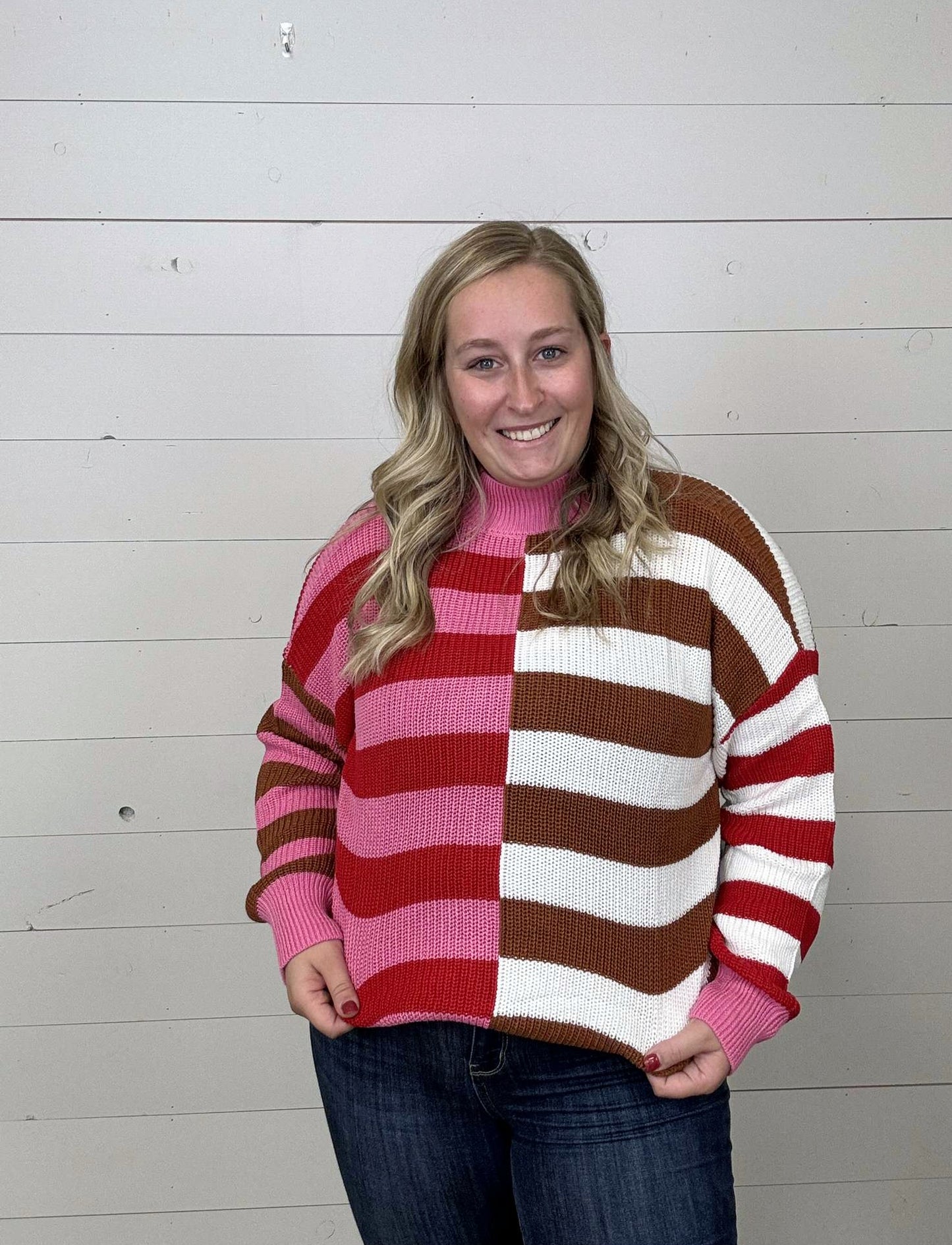 Pink/Red Stripe Sweater