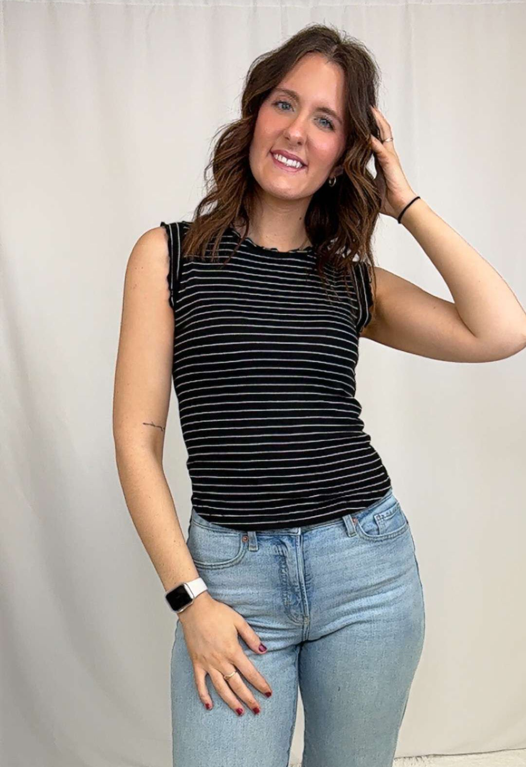 Reba Rib Ruffle Tank