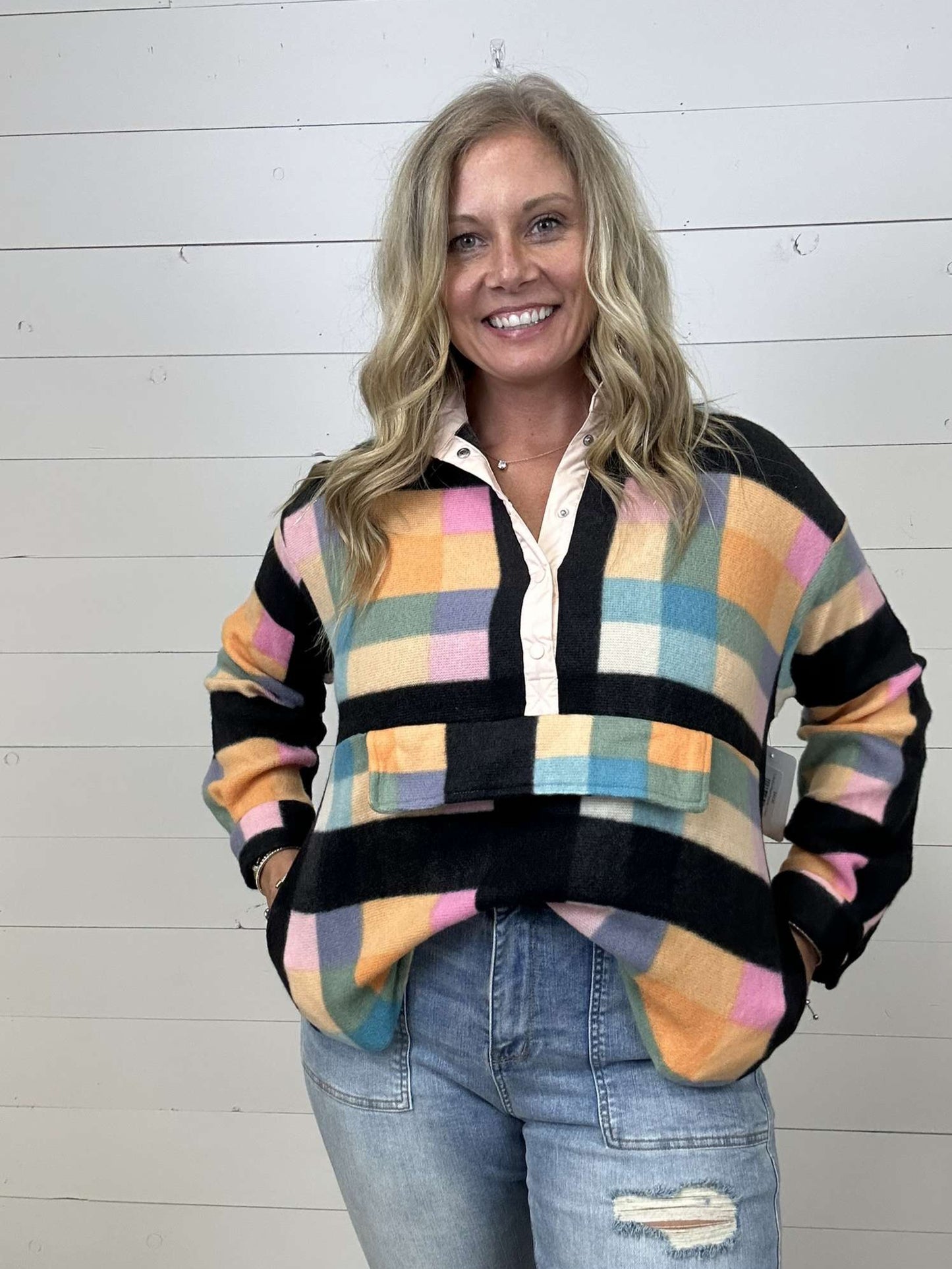 Colorful Plaid Pullover