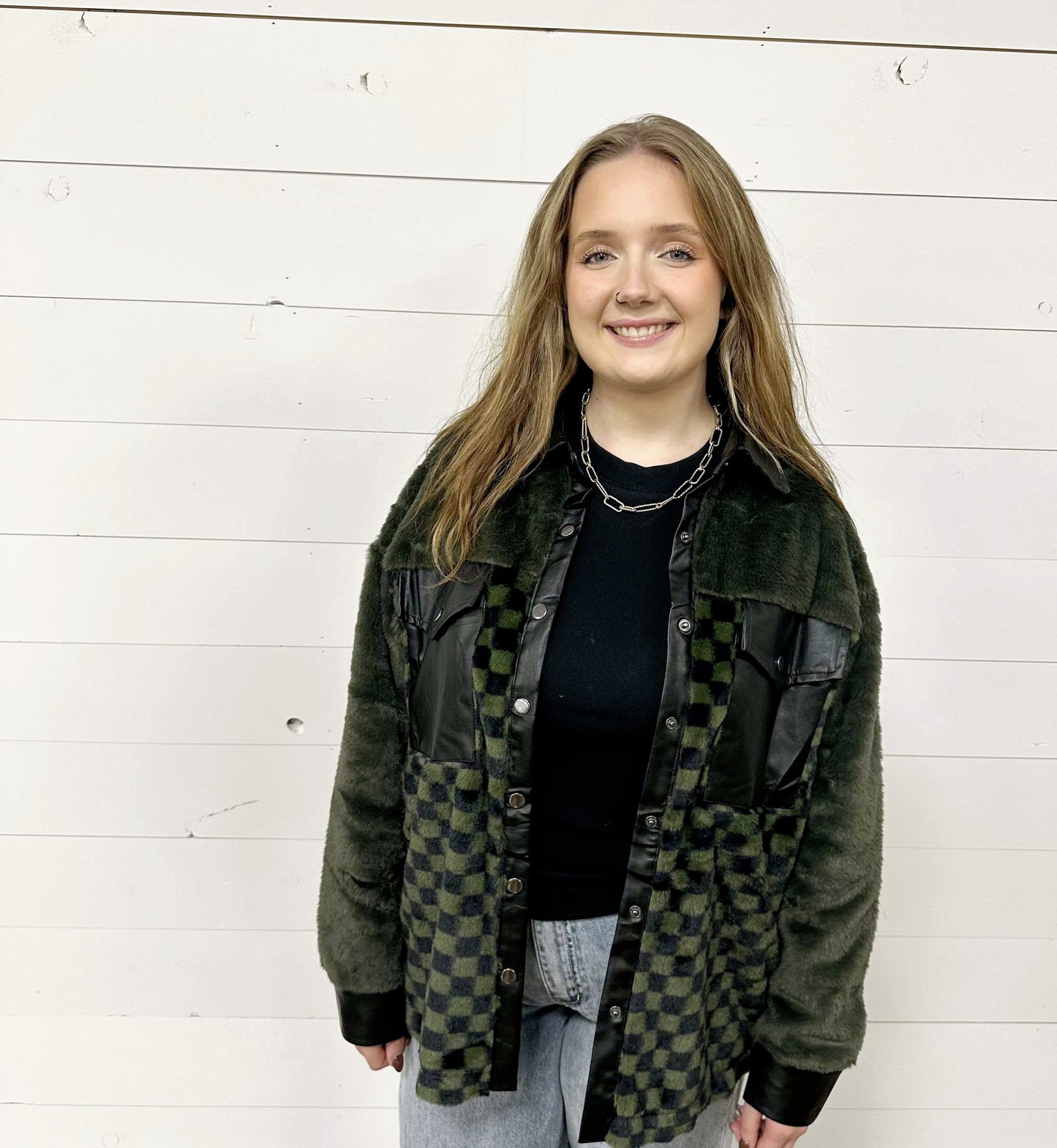 Fleece Checkered Shacket - SALE