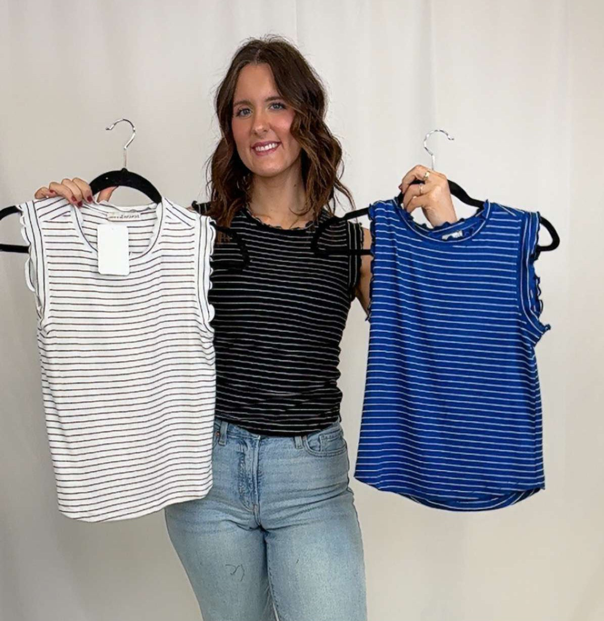 Reba Rib Ruffle Tank