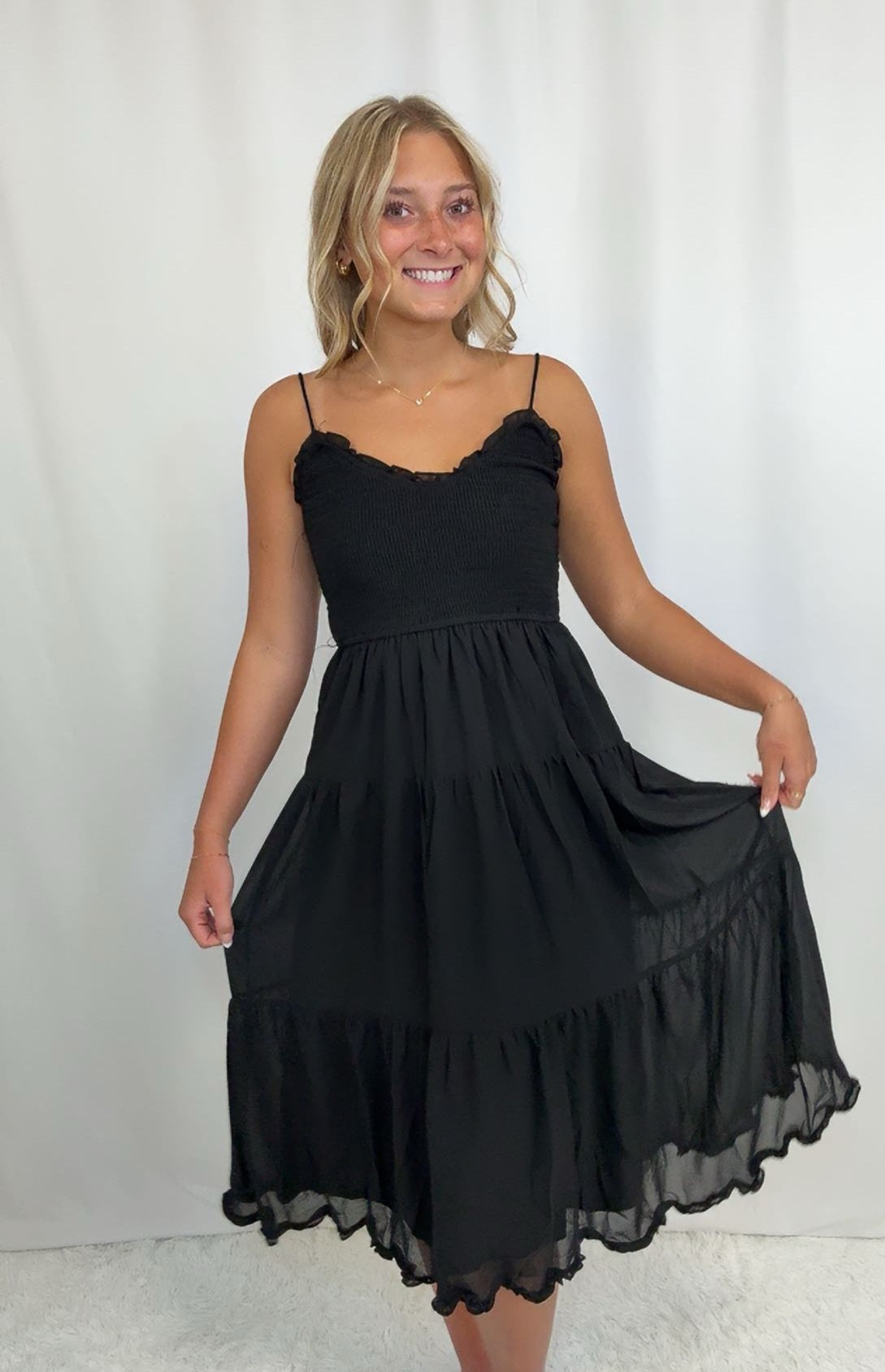 Diana Black Chiffon Dress