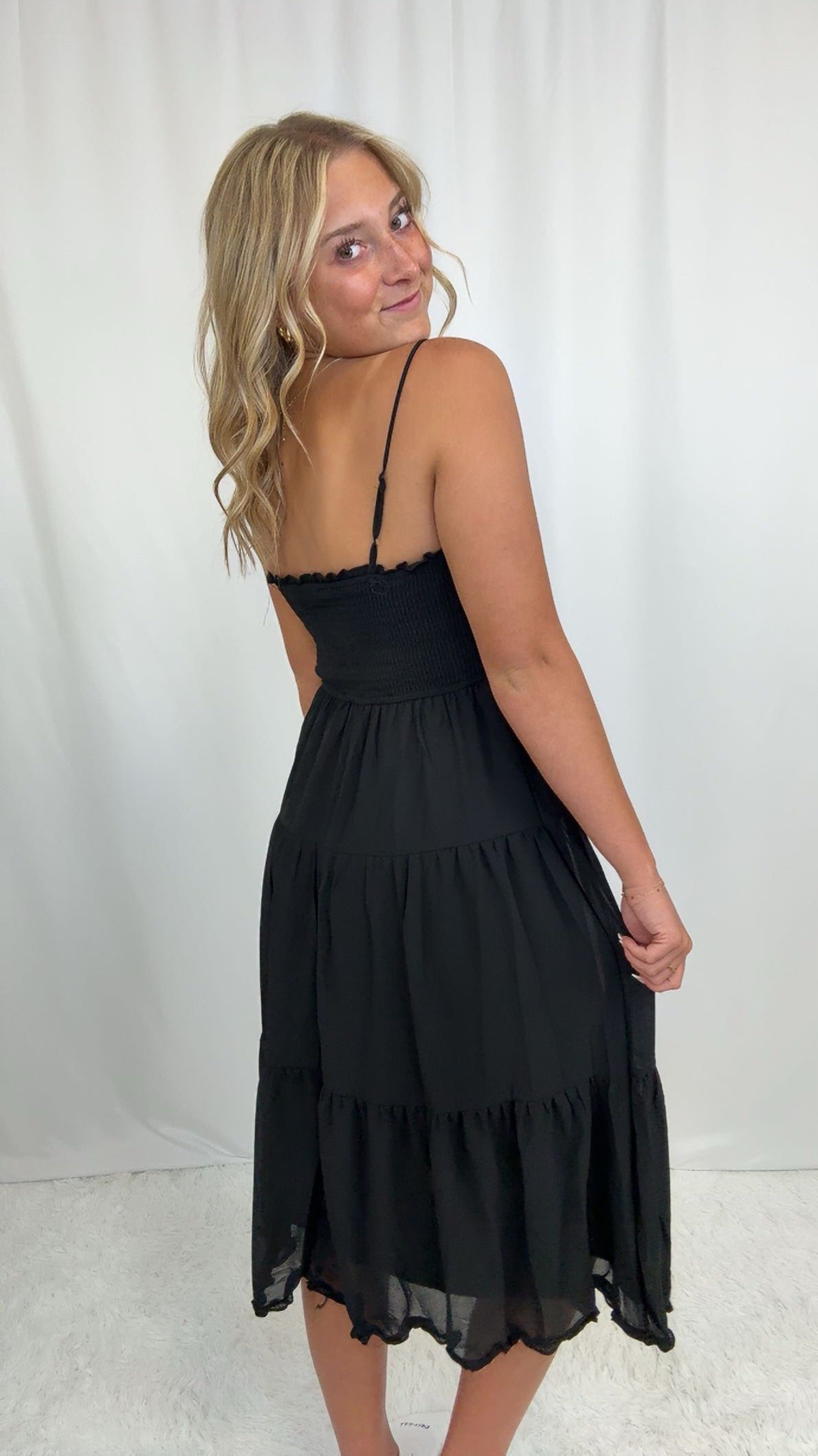 Diana Black Chiffon Dress