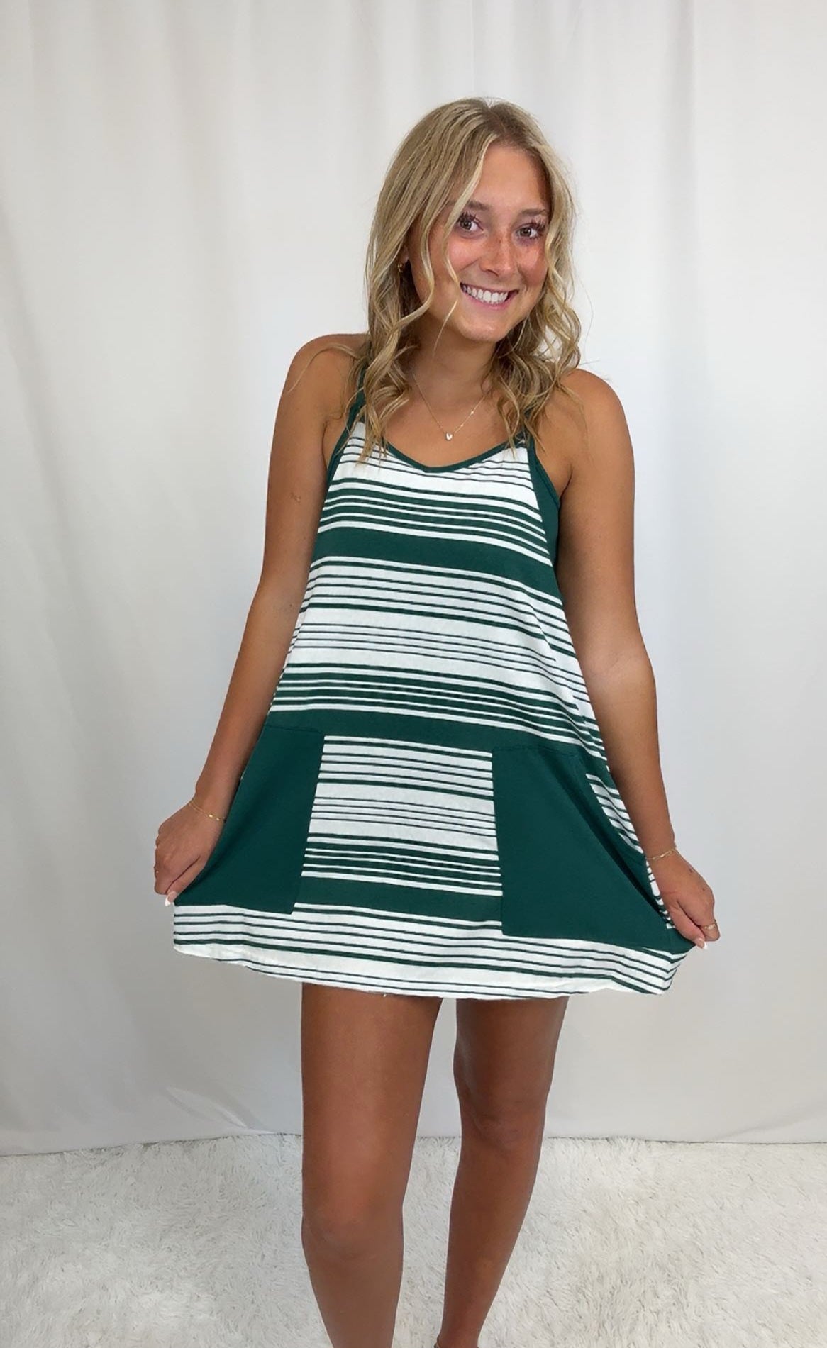 Faith Forest Stripe Dress - SALE