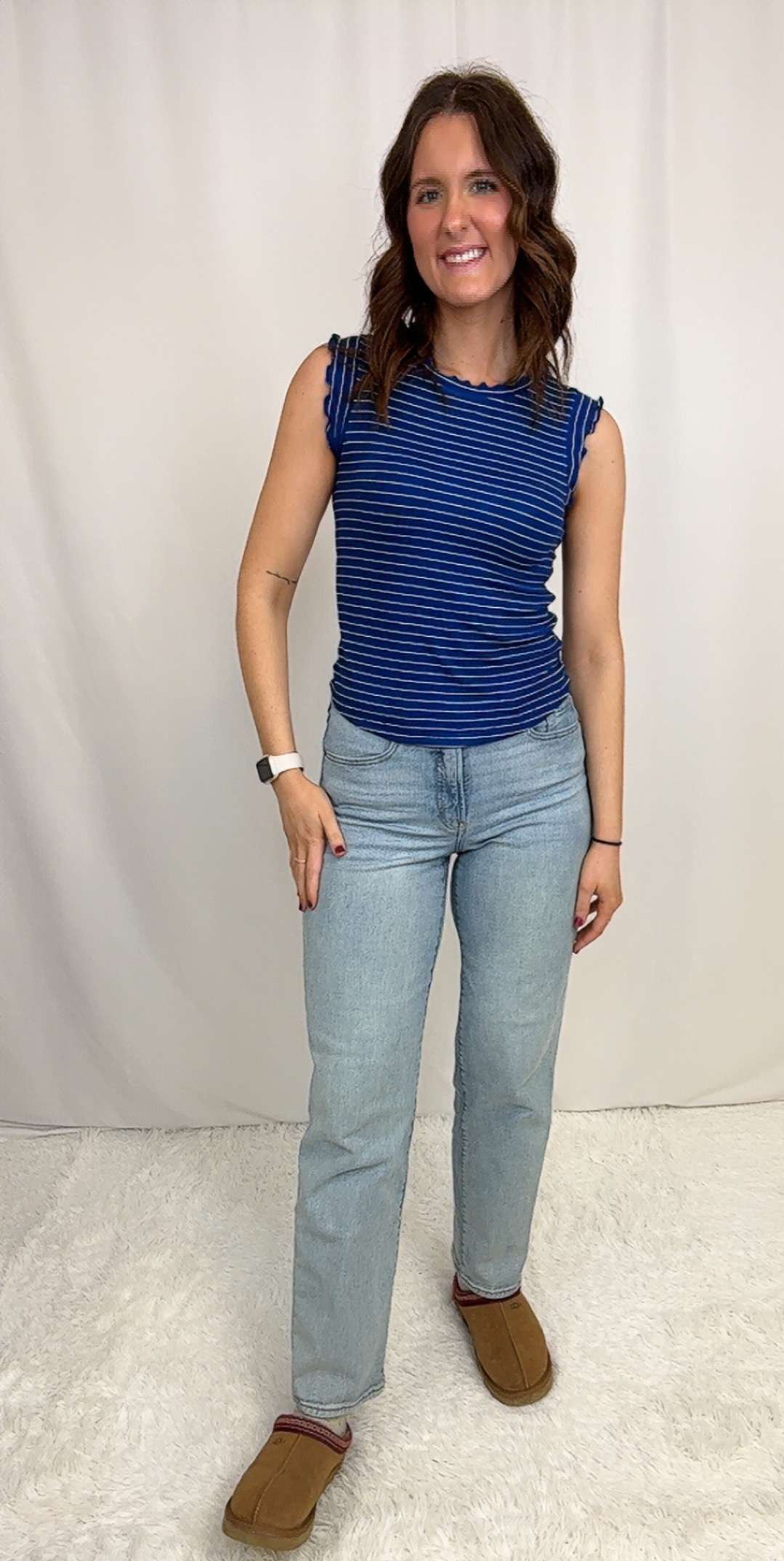 Reba Rib Ruffle Tank