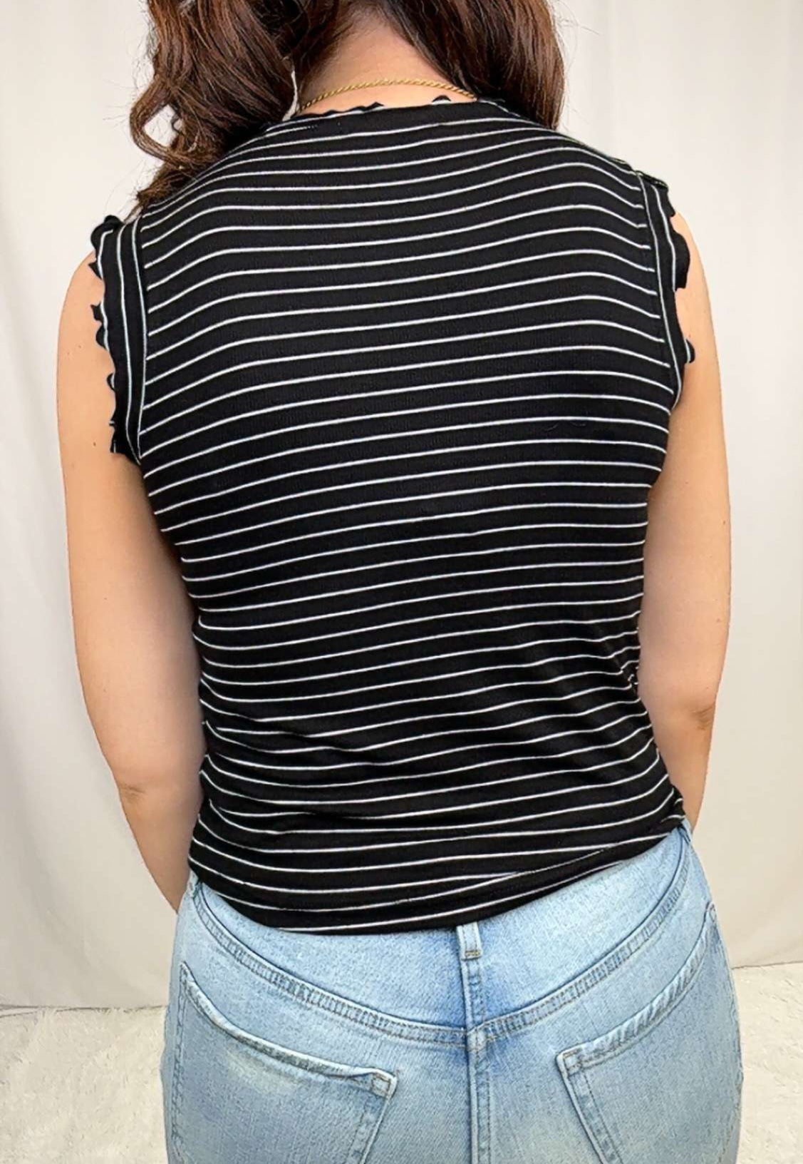 Reba Rib Ruffle Tank