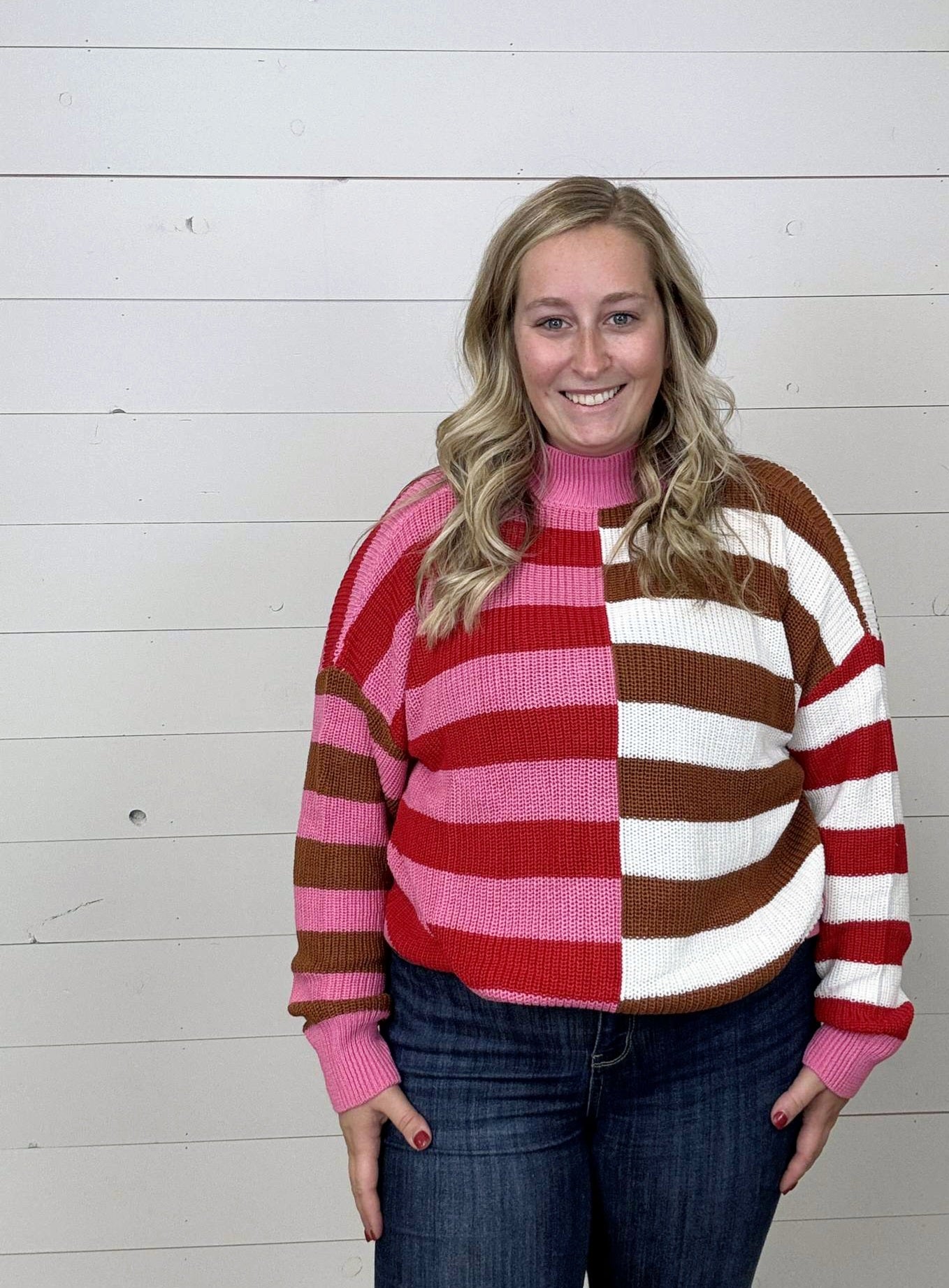 Pink/Red Stripe Sweater