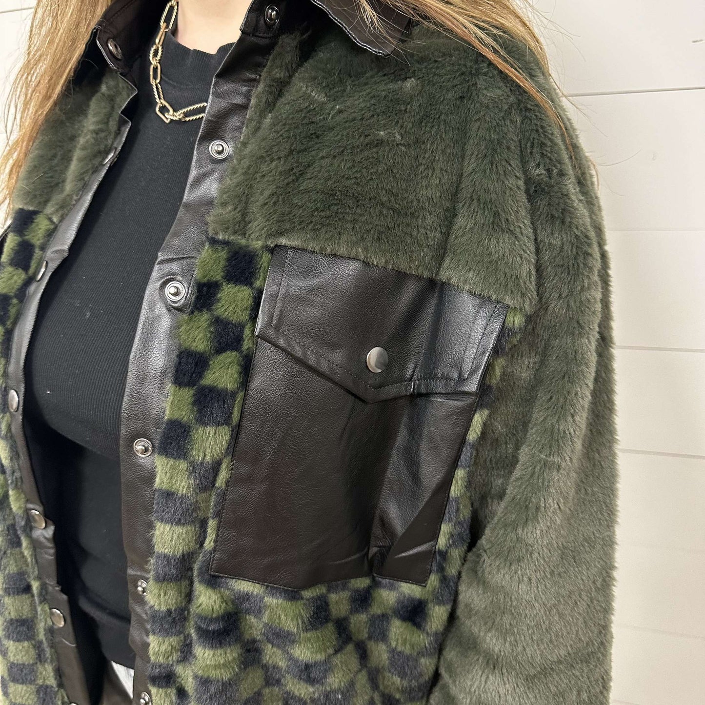 Fleece Checkered Shacket - SALE