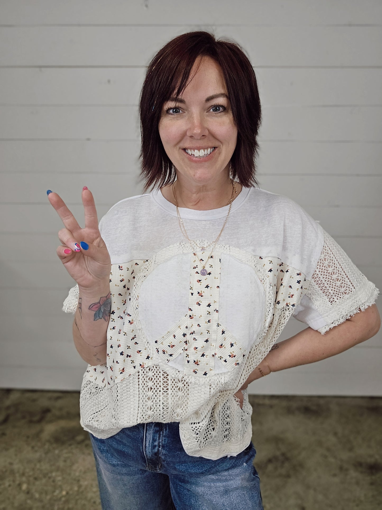 Peace Patch Top - sALE