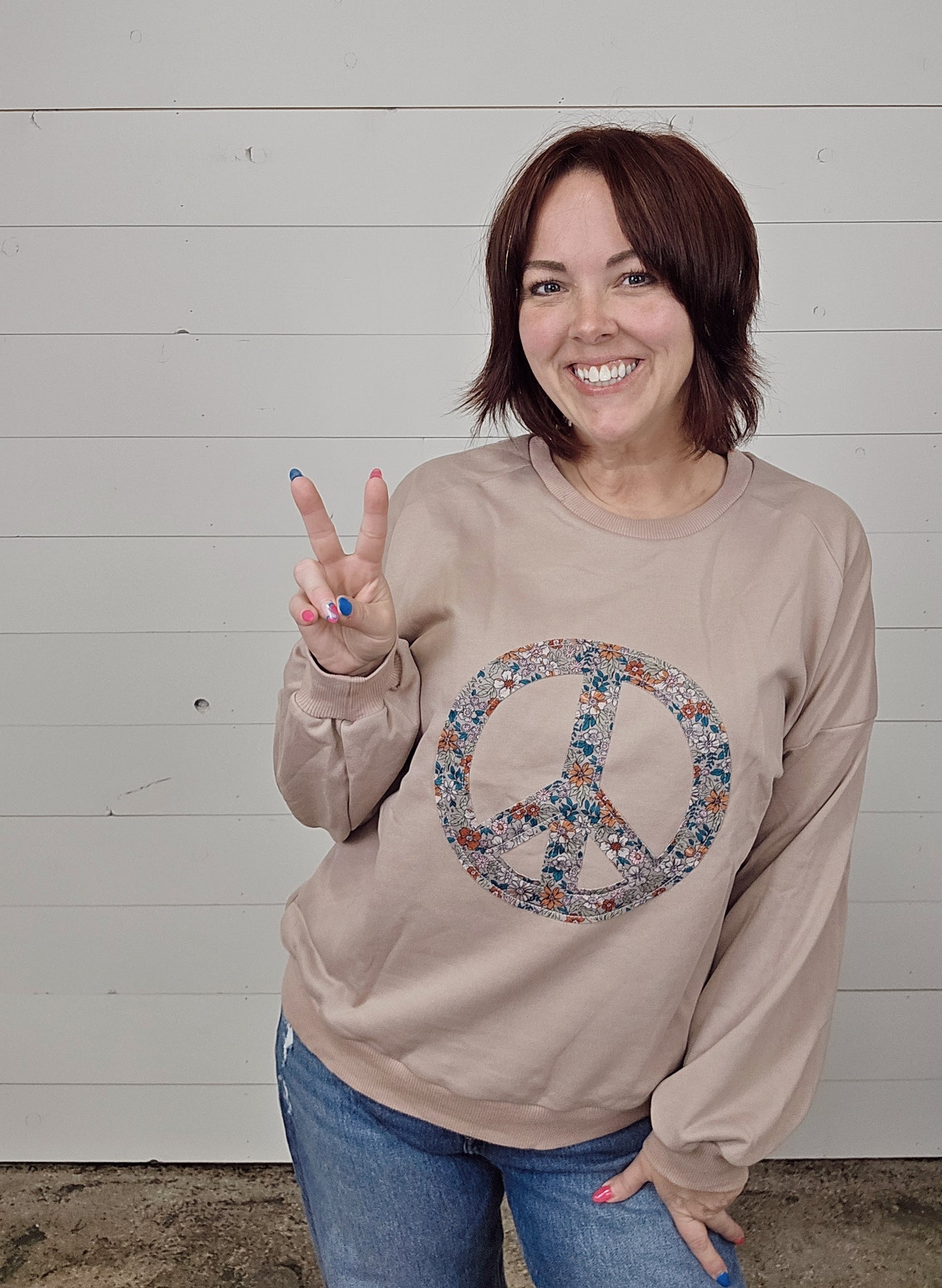 Floral Peace Sweatshirt - Sale