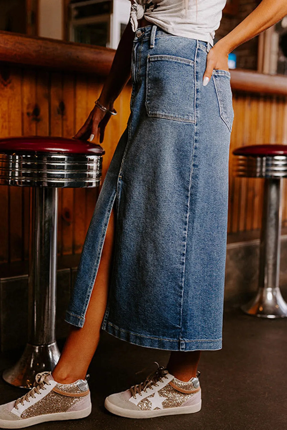 Midi Denim Skirt