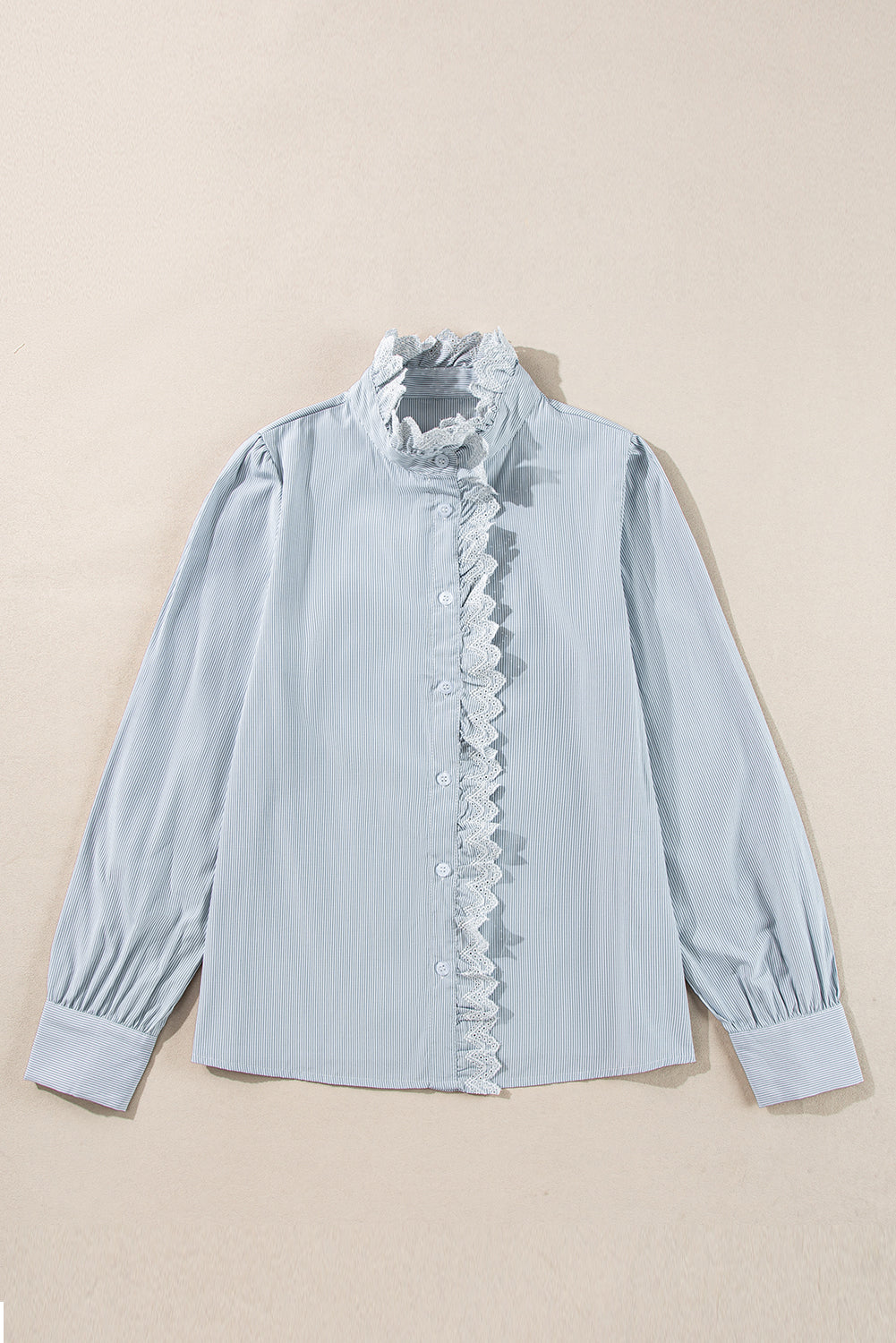 Blue Stripe Frill Blouse