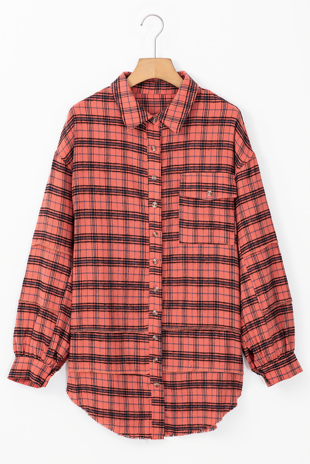 Red Plaid Long Shirt