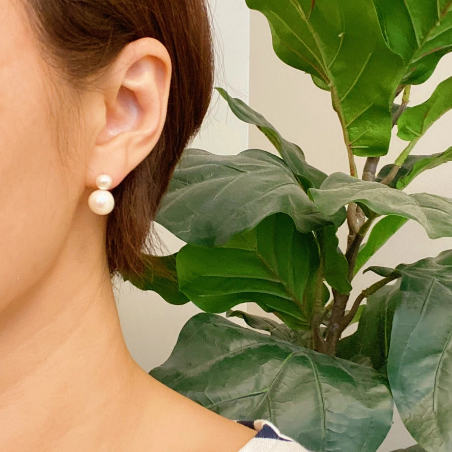 Double Pearl Earrings - sale