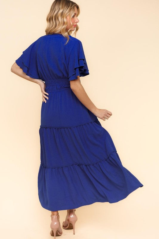 Ria Ruffle Royal Dress