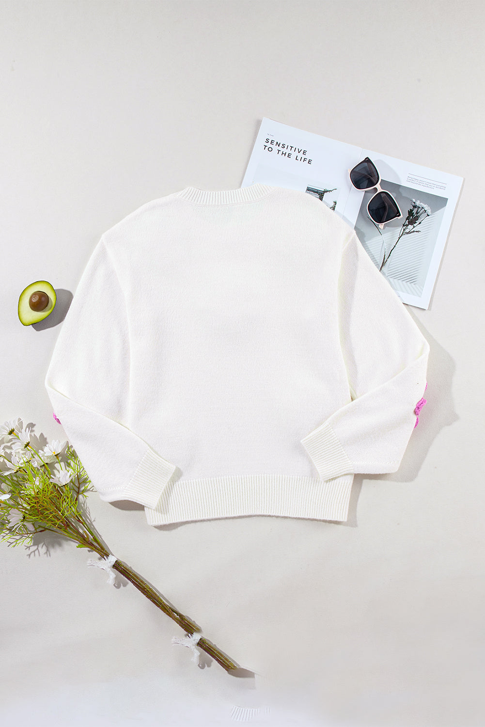 White Floral Sweater - SALE