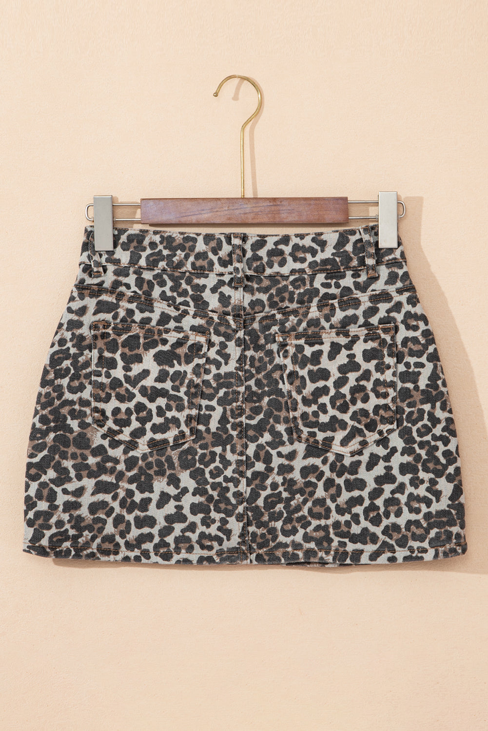 Leopard Denim Skirt
