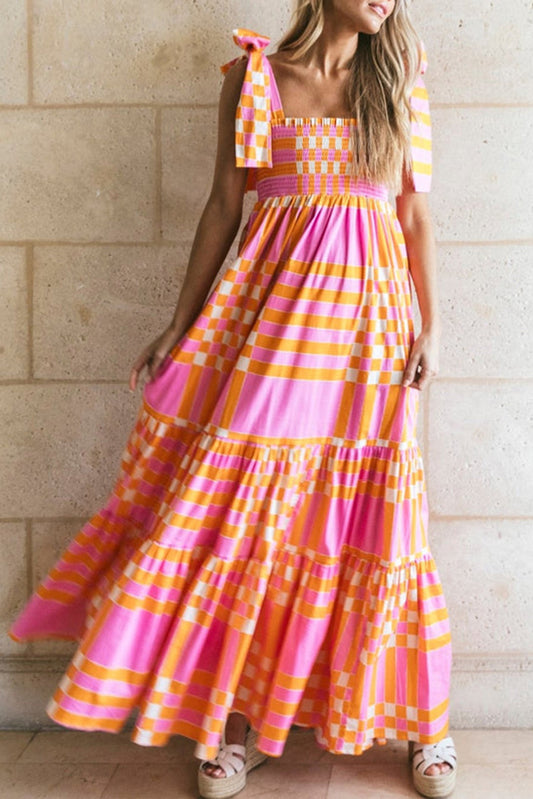 Pink/Orange Gingham Dress