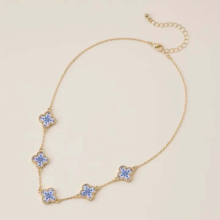 Blue Floral Necklace