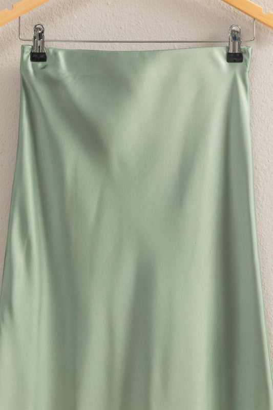 Satin Midi Skirt - sale