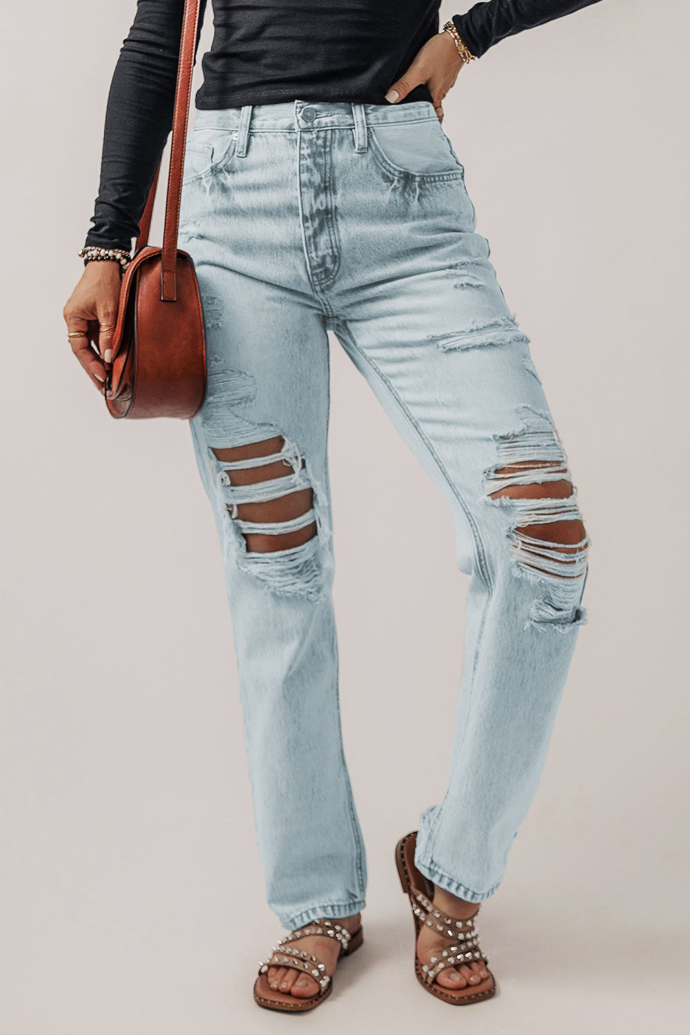 Acid Wash Straight Leg Jean - sale