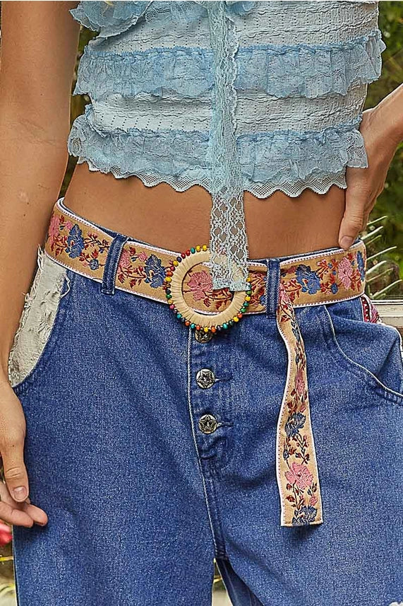 Floral Buckle Belt