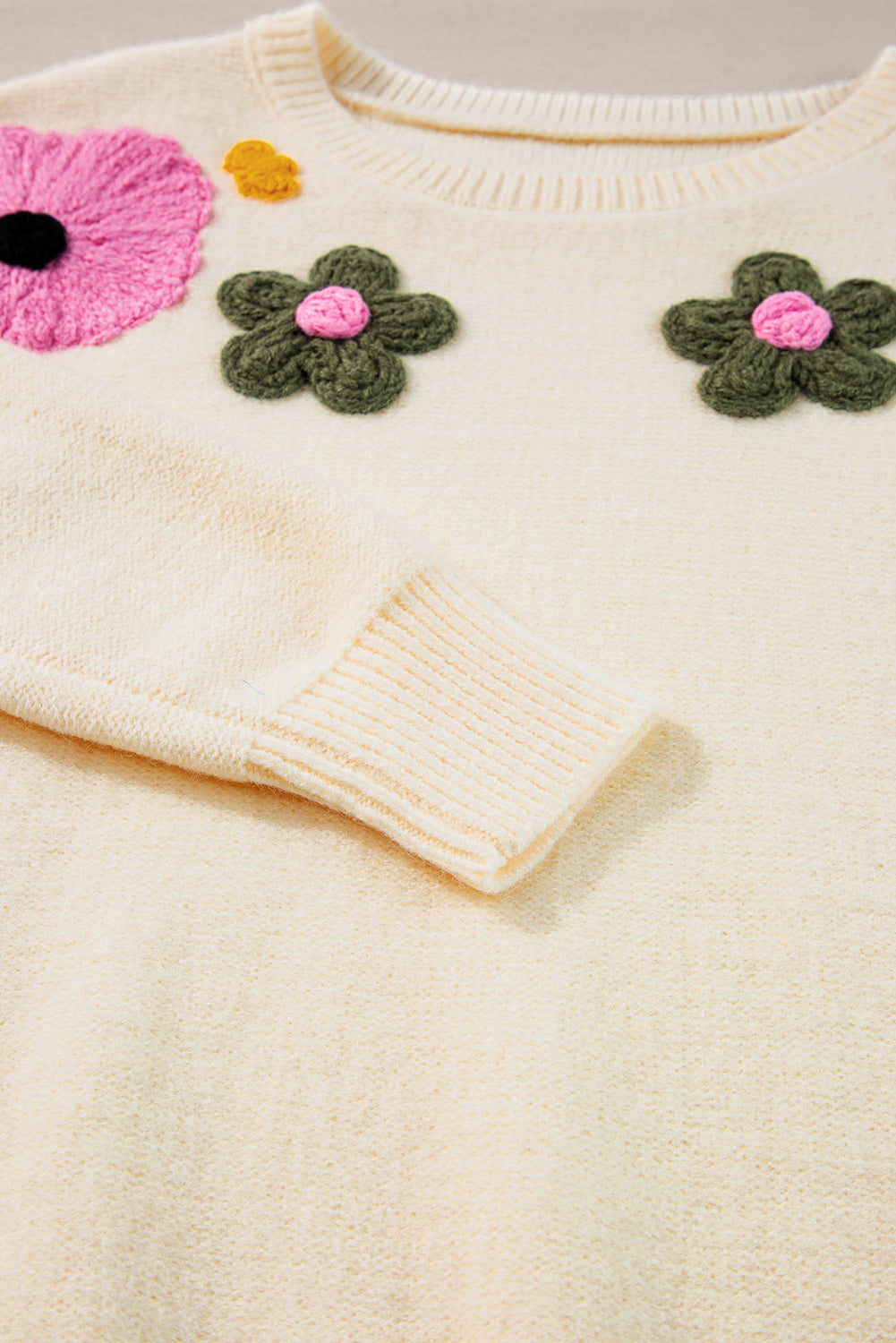 Beige Flower Sweater - SALE