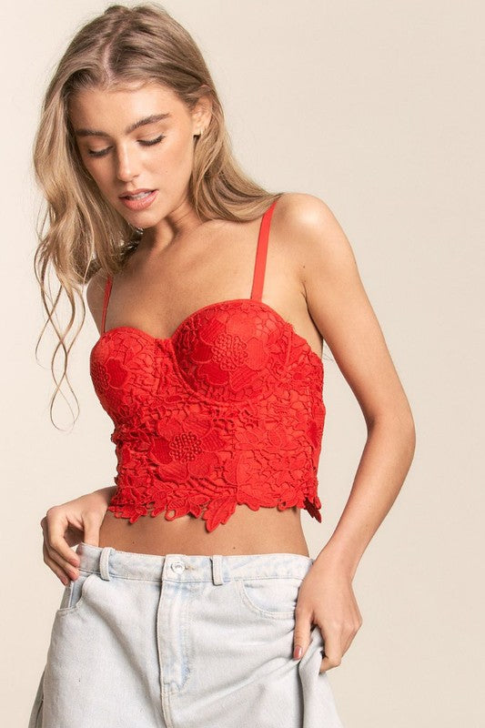 Caris Crochet Lace Tank