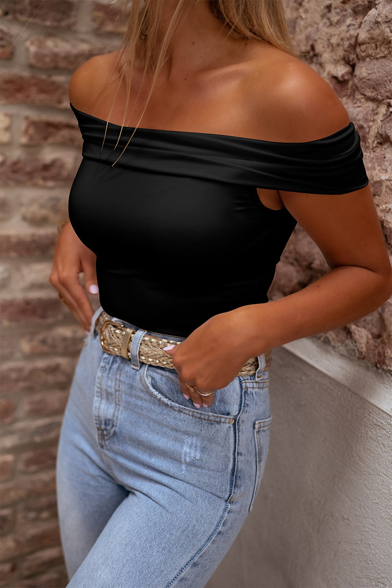 Off Shoulder Black Top