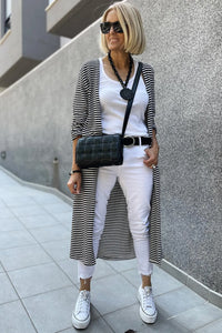 Lightweight Black Striped Cardigan