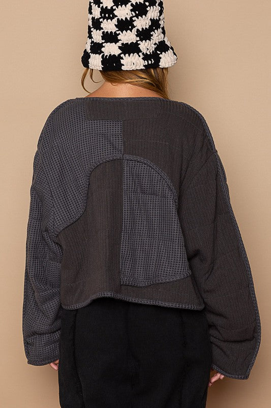 Charcoal Quilted Shacket