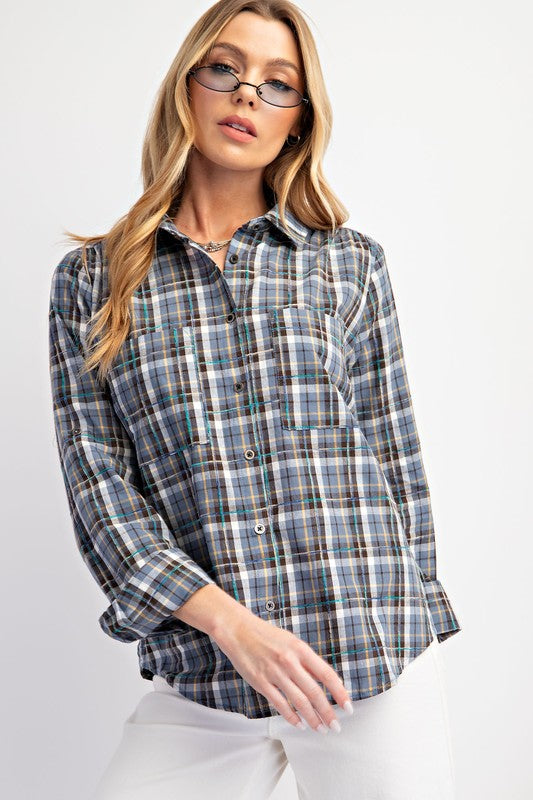 Plaid Button Down Shirt - SALE