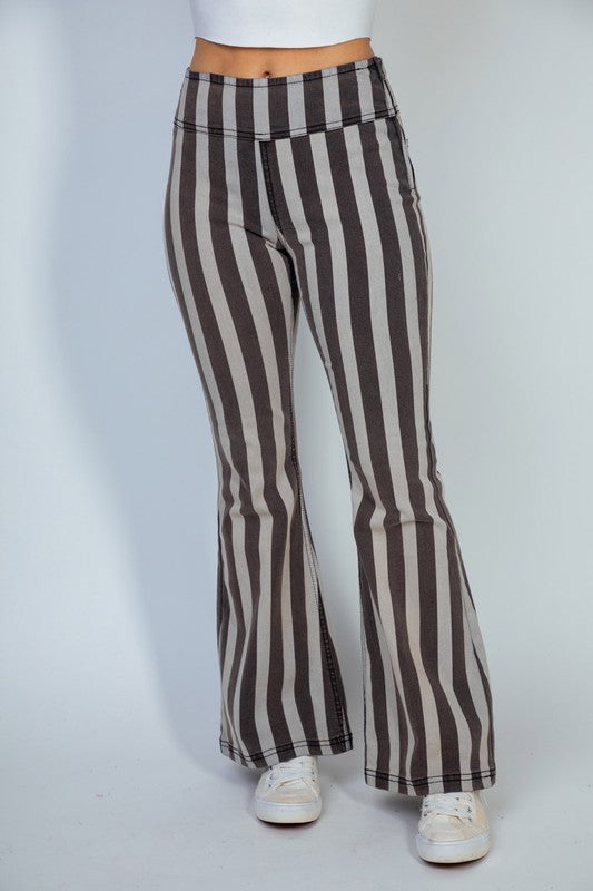 Charcoal Stripe Mid-Rise Jean - sale