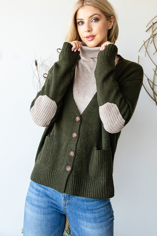 V Neck Button Cardigan