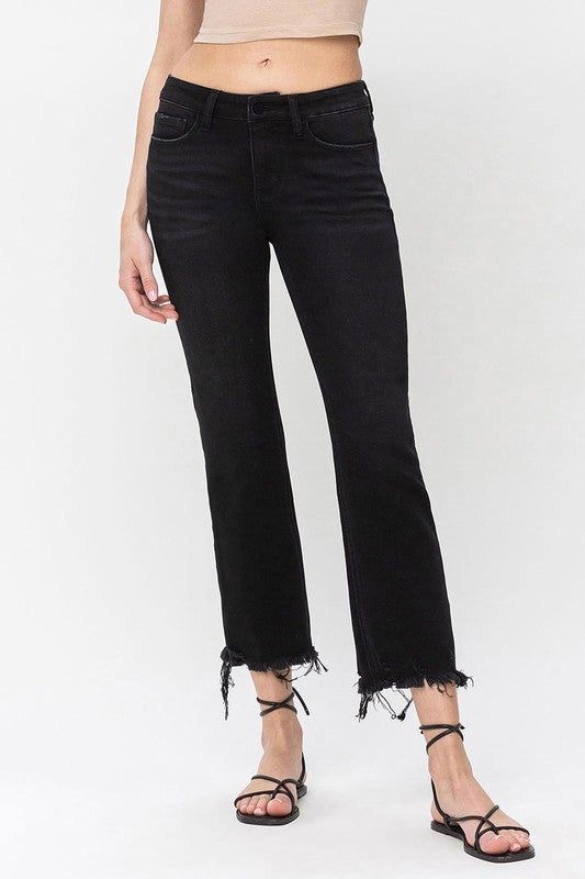 Black Crop Flare Jean