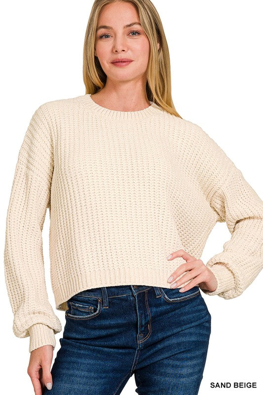 Chenille Crop Sweater