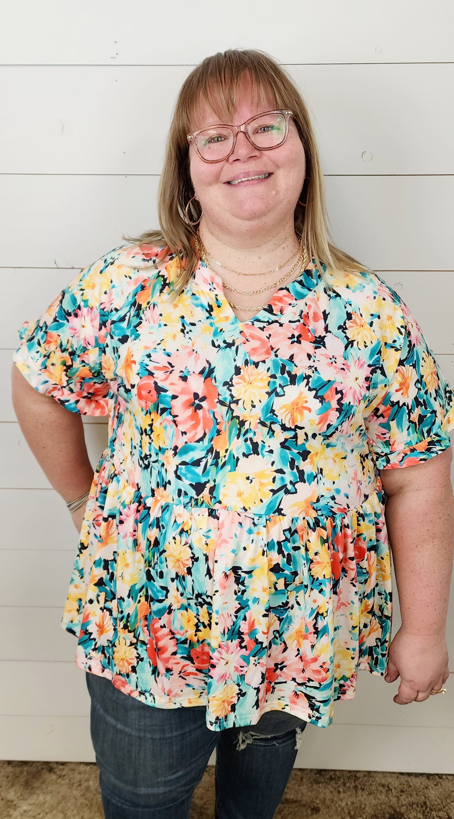 Curvy Floral Blouse - sale