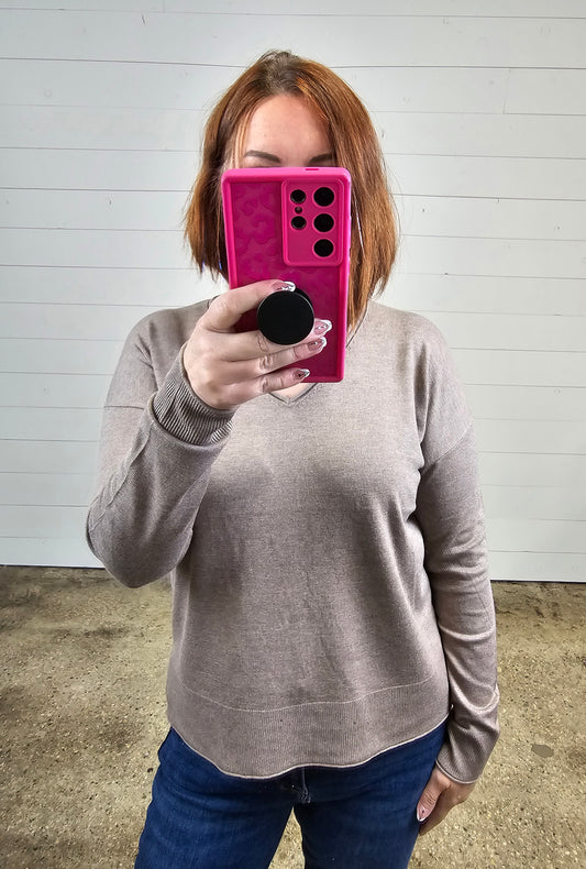 Casual V Neck Sweater - sale