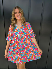 Sky Blue Floral Dress