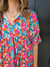 Sky Blue Floral Dress