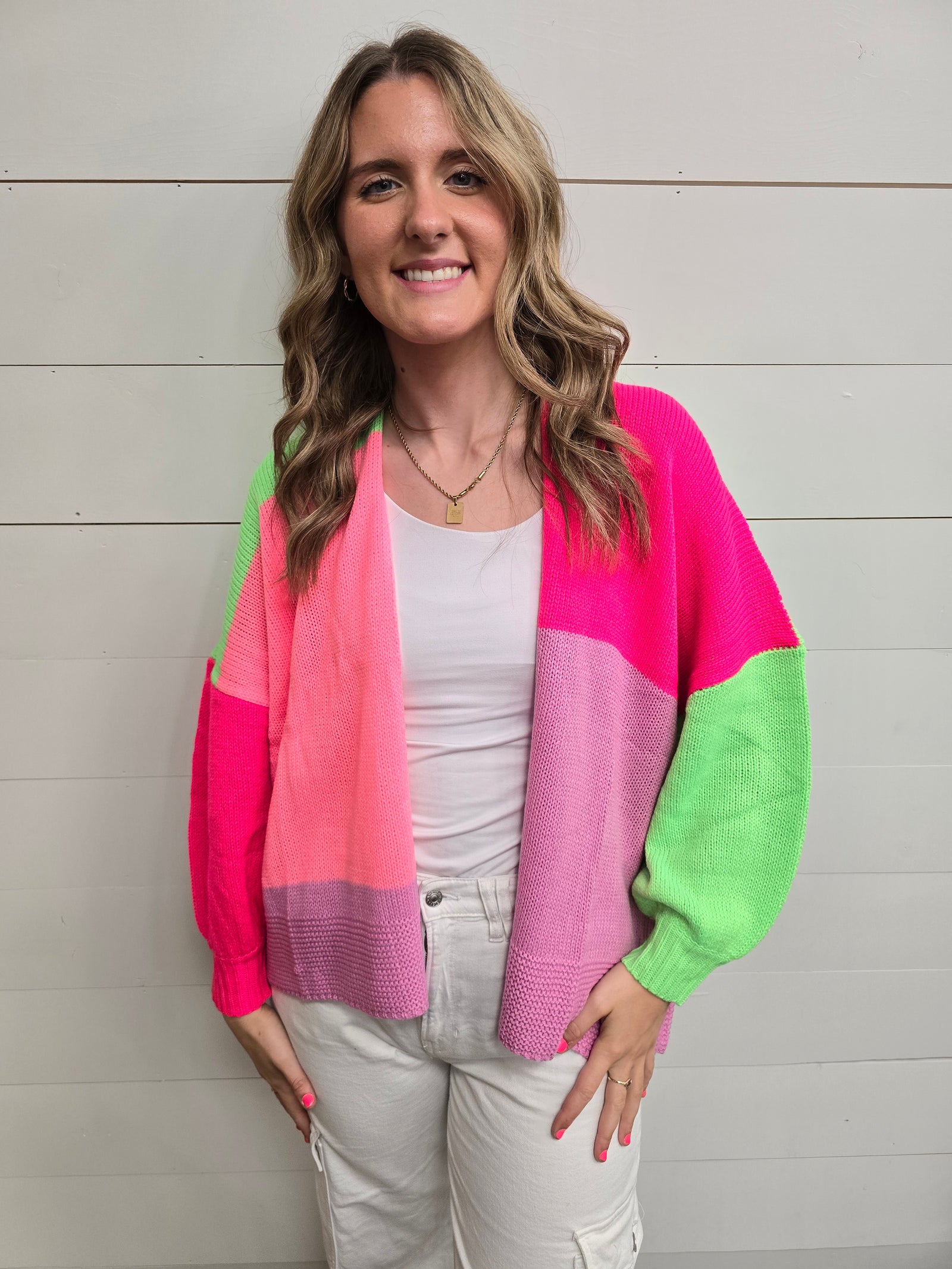 Colorful Colorblock Cardigan