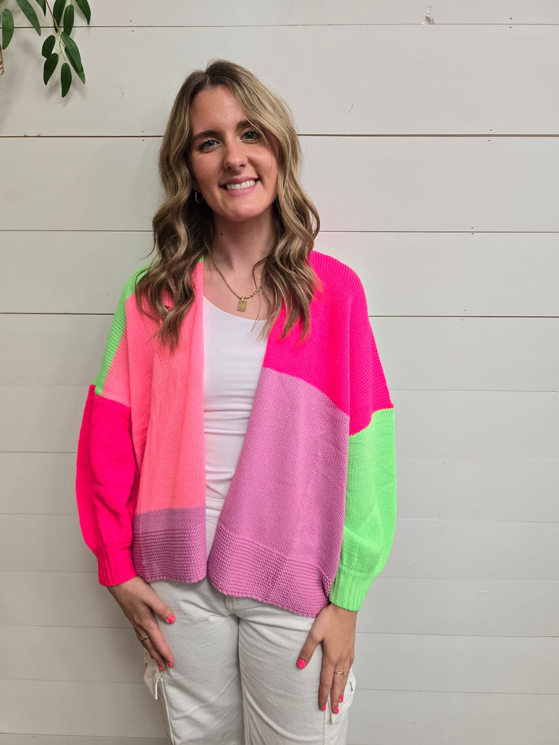 Colorful Colorblock Cardigan