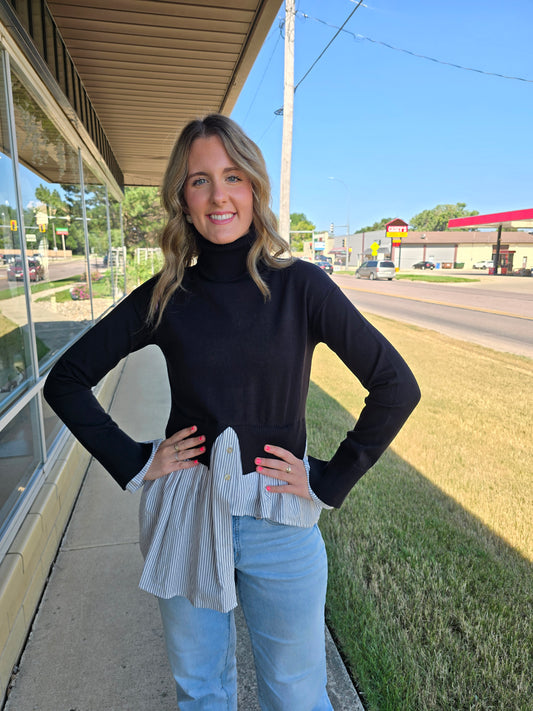 Layered Turtleneck Top - SALE