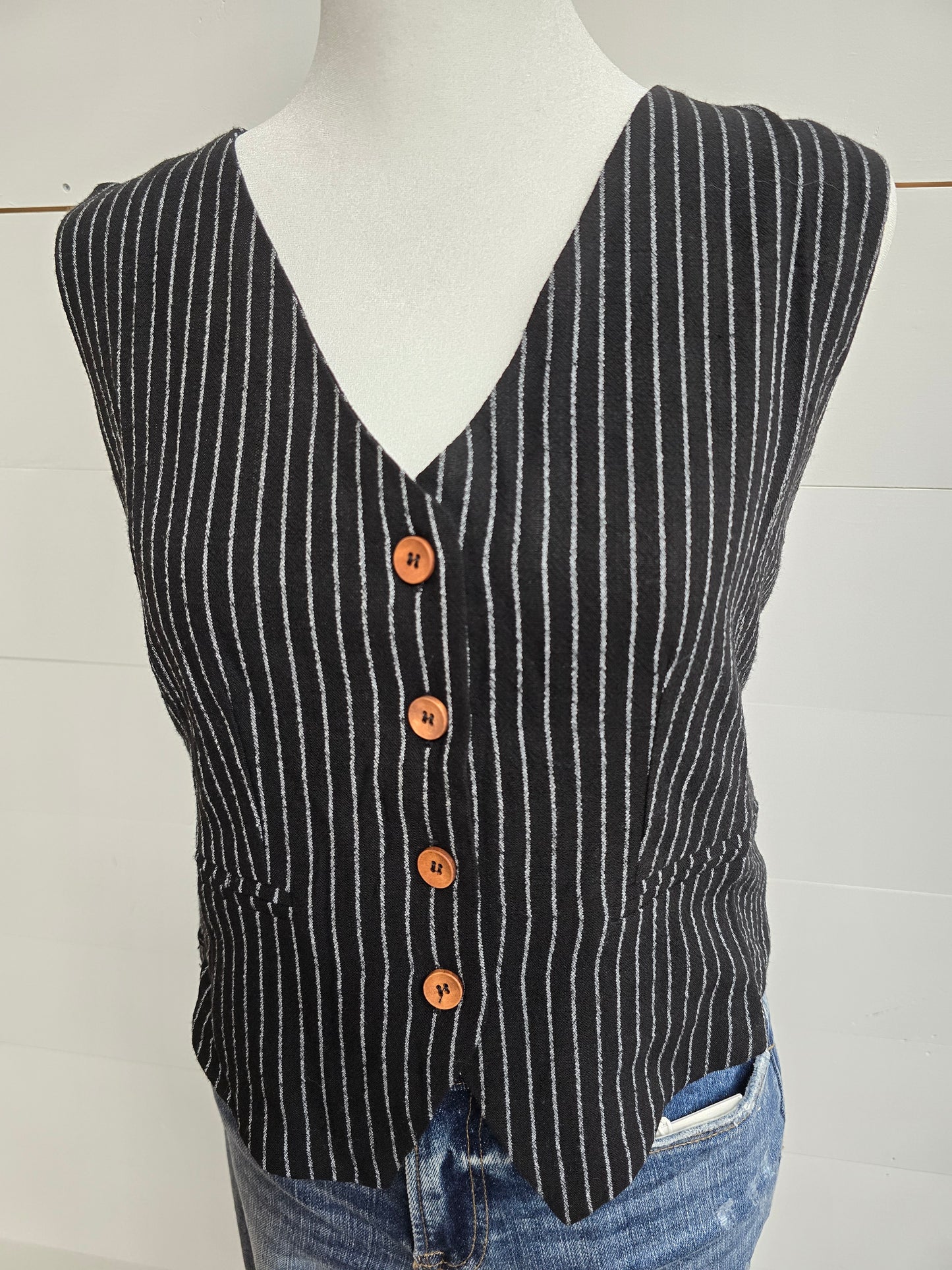 Black Striped Vest