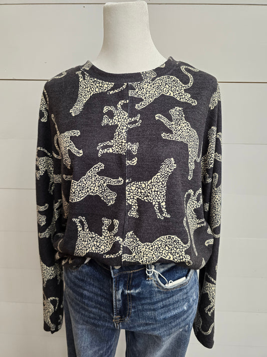 Cheetah Long Sleeve Top - sale