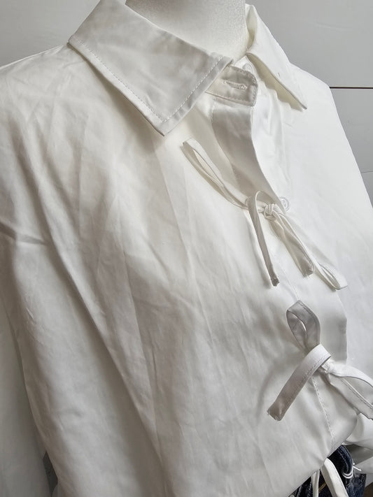Bow White Blouse