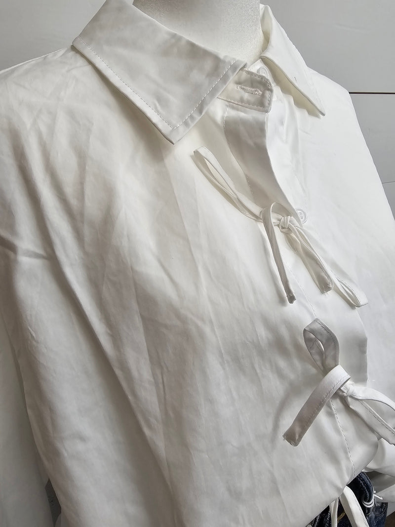 Bow White Blouse